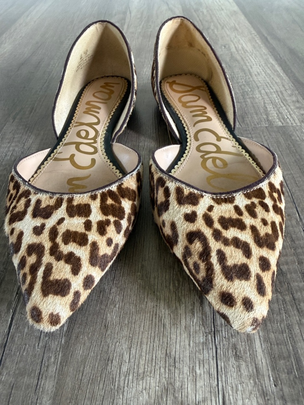 Sam Edelman Shoes Rodney Calf Hair Leopard Print D’Orsay Ballet Flats Size 8 - Picture 3 of 6